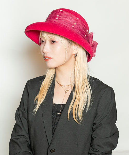 モデル頭囲：58cm 着用サイズ：ONESIZE