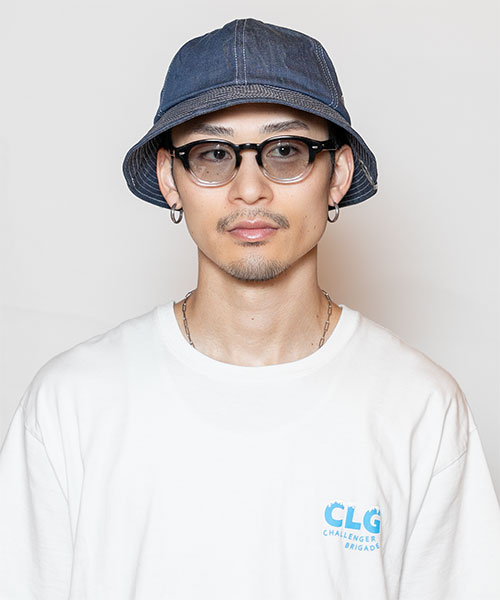 モデル頭囲：58.5 着用サイズ：ONESIZE