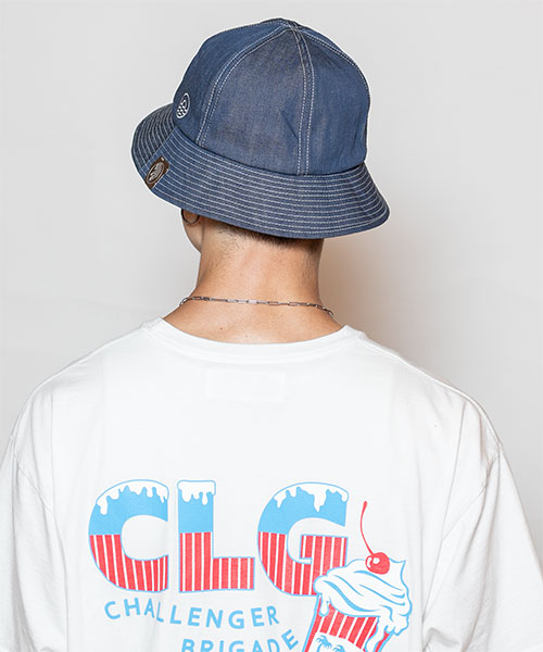 モデル頭囲：58.5 着用サイズ：ONESIZE