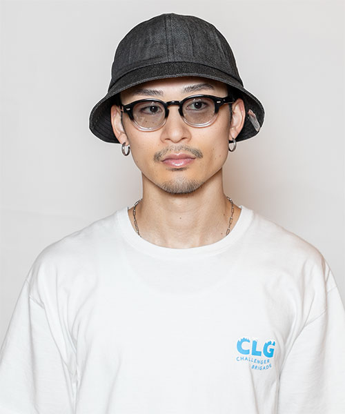 モデル頭囲：58.5 着用サイズ：ONESIZE