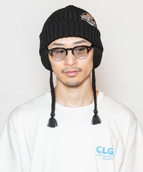 モデル頭囲：58.5 着用サイズ：ONESIZE