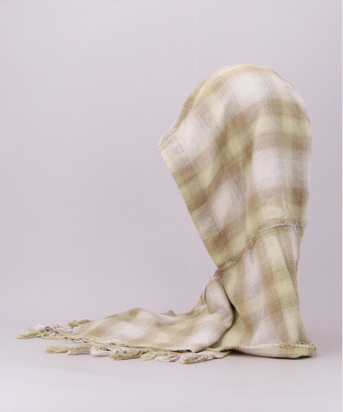 KAMIYA x CA4LA HOODED CHECKED STOLE YELLOW ONESIZE