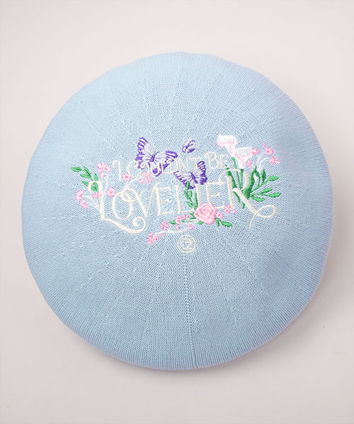 WICKED : FOR GOOD | CA4LA GLINDA MOTIF BERET LIGHT BLUE ONESIZE