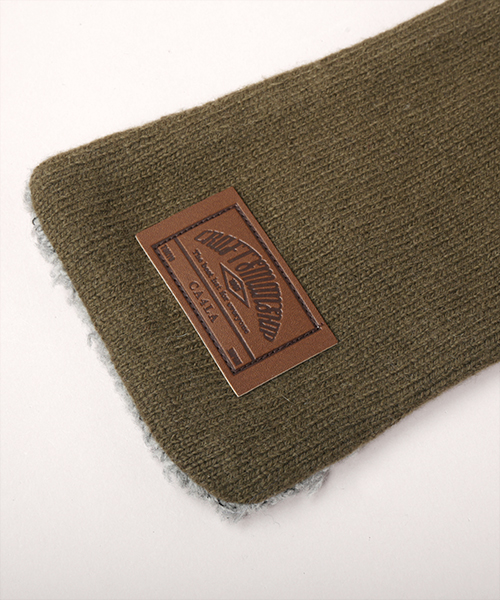 KNITTED SCARF FLYING CAP KHAKI ONESIZE