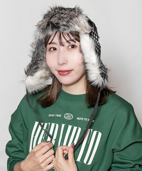 モデル頭囲：56cm 着用サイズ：ONESIZE