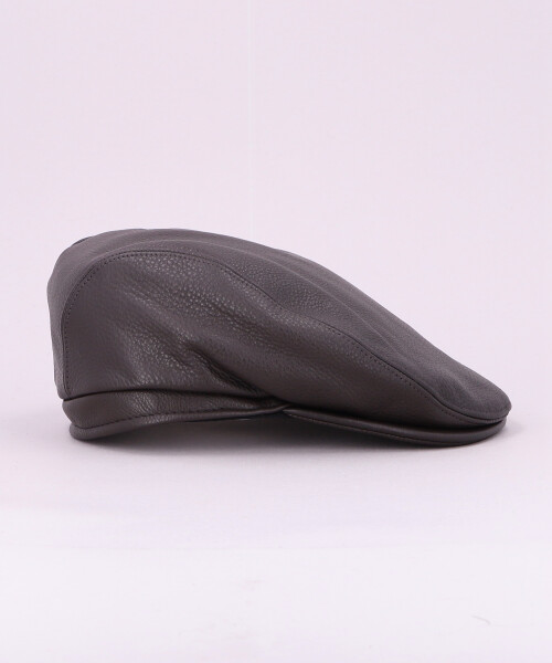 LEATHER DRIVING CAP BLACK S