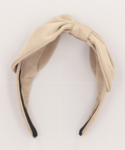 GROSGRAIN PILLBOX HEADBAND BEIGE ONESIZE