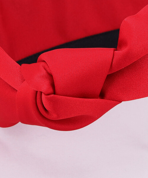 LANA SATIN SIDE KNOT TURBAN RED ONESIZE