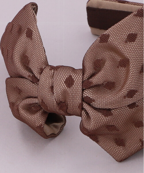 DOTTED TULLE CAROLINA BOW BEIGE ONESIZE