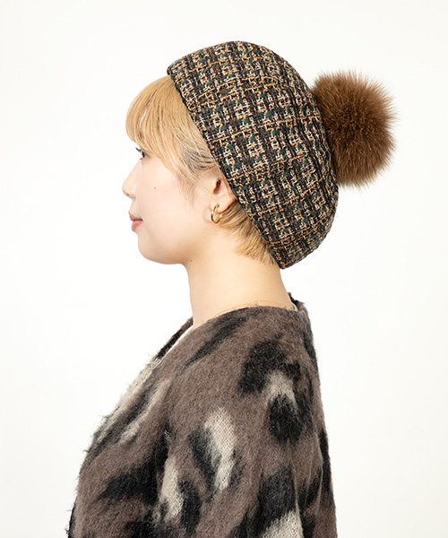 モデル頭囲：55cm 着用サイズ：ONESIZE