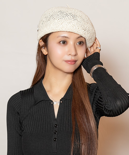 モデル頭囲：56cm 着用サイズ：ONESIZE