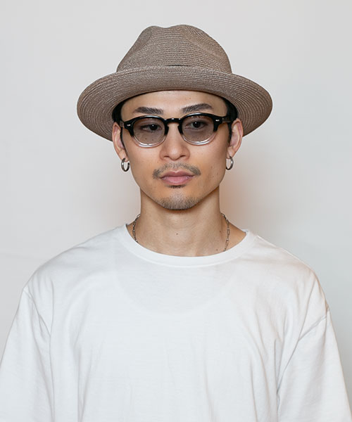 モデル頭囲：58.5cm 着用サイズ：61cm