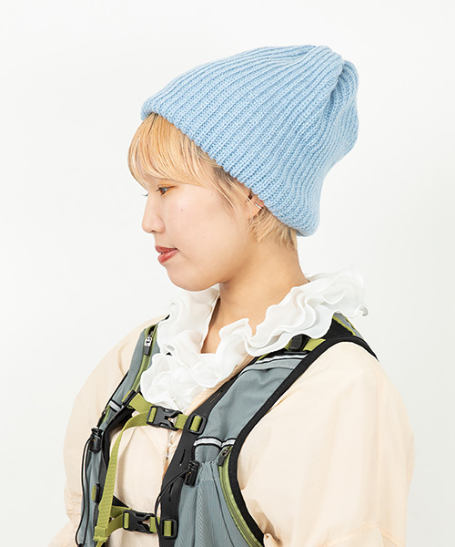 モデル頭囲：54.5cm 着用サイズ：ONESIZE