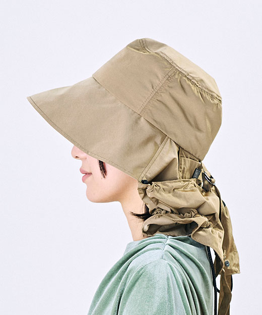 モデル頭囲：55.5cm 着用サイズ：ONESIZE