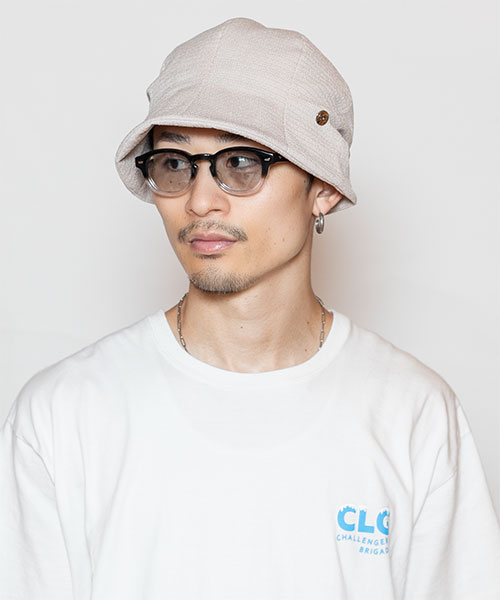 モデル頭囲：58.5 着用サイズ：ONESIZE