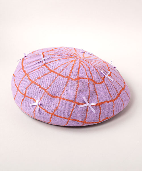 RIBBON BERET PURPLE ONESIZE