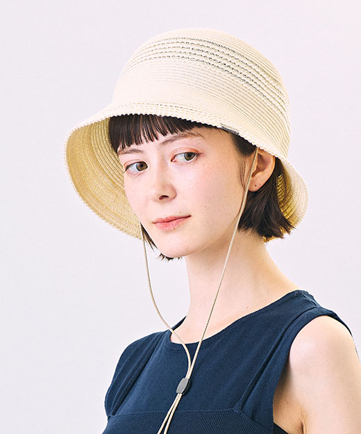 モデル頭囲：52cm 着用サイズ：ONESIZE