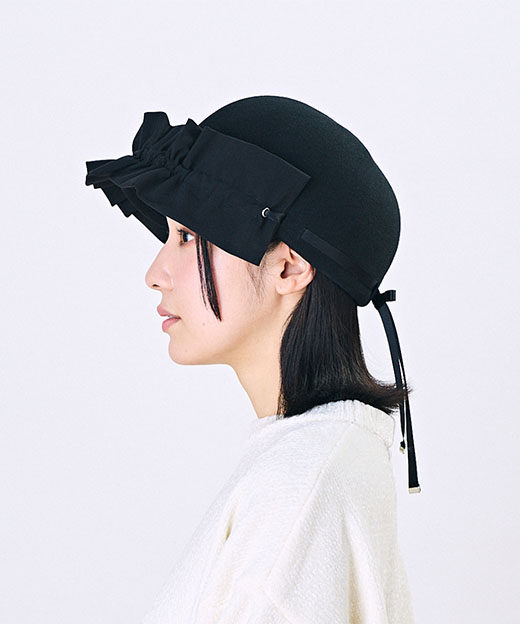 モデル頭囲：55.5cm 着用サイズ：ONESIZE