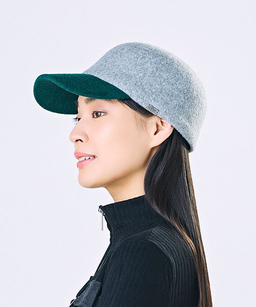 モデル頭囲：55.5cm 着用サイズ：ONESIZE