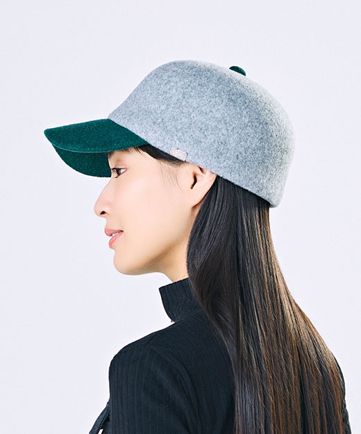 モデル頭囲：55.5cm 着用サイズ：ONESIZE