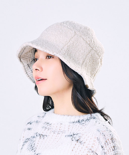 モデル頭囲：56cm 着用サイズ：ONESIZE