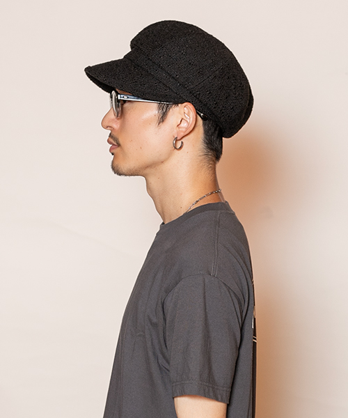 モデル頭囲：58.5cm 着用サイズ：ONESIZE