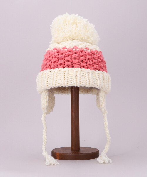 HAND KNITTED EARFLAP WATCH RED ONESIZE